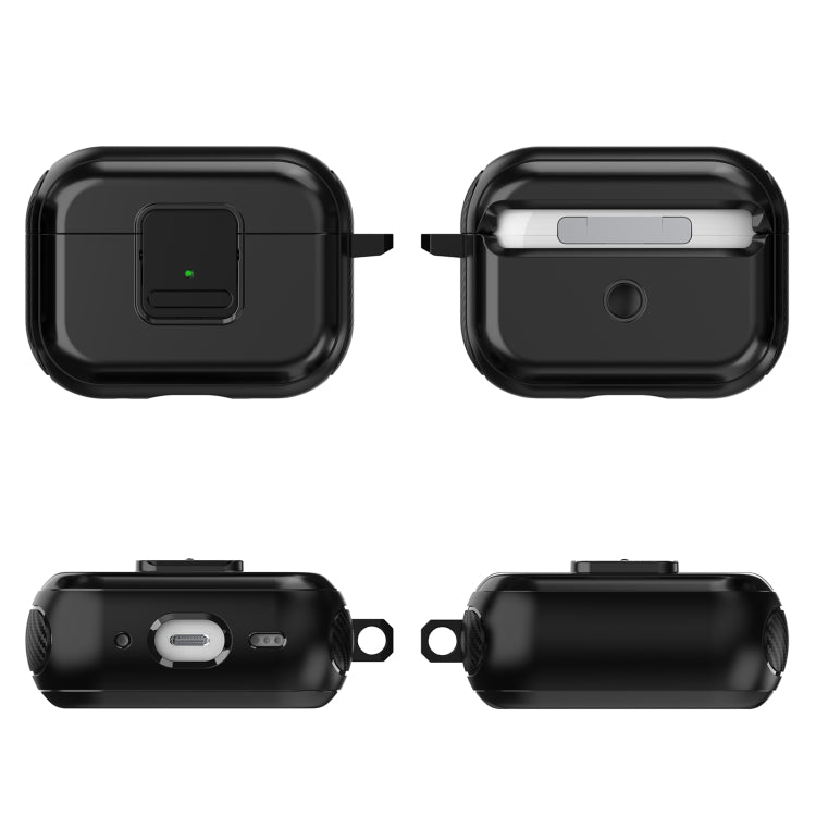 For AirPods Pro TPU + PC Wireless Earphones Case with Magnetic Switch(Grey) - For AirPods Pro by PMC Jewellery | Online Shopping South Africa | PMC Jewellery | Buy Now Pay Later Mobicred