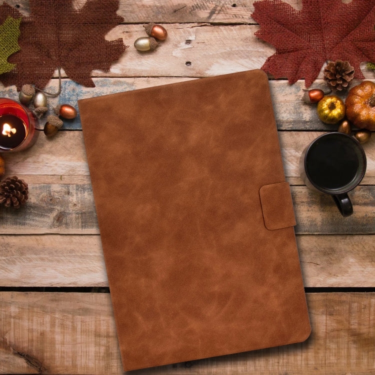 For iPad Pro 11 2024 Cowhide Texture Leather Smart Tablet Case(Brown) - iPad Pro 11 2024 Cases by PMC TechLife | Online Shopping South Africa | PMC TechLife | Buy Now Pay Later Mobicred
