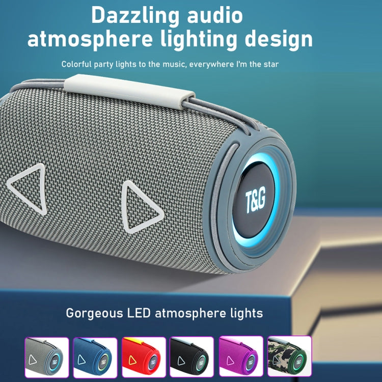 T&G TG-657 Portable Wireless 3D Stereo Subwoofer Bluetooth Speaker Support FM / LED Atmosphere Light(Blue) - free shipping - PMC Jewellery - Order now!