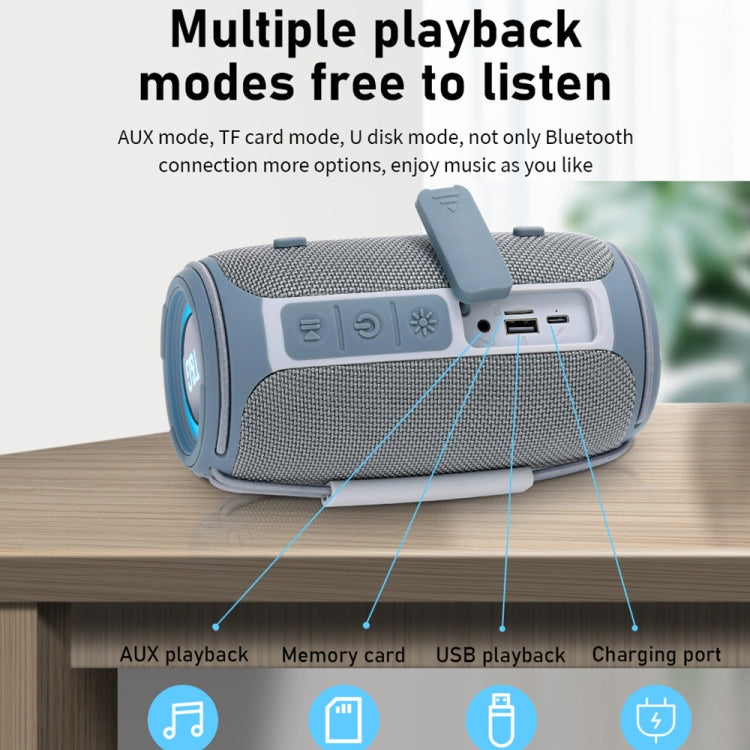 T&G TG-657 Portable Wireless 3D Stereo Subwoofer Bluetooth Speaker Support FM / LED Atmosphere Light(Blue) - free shipping - PMC Jewellery - Order now!