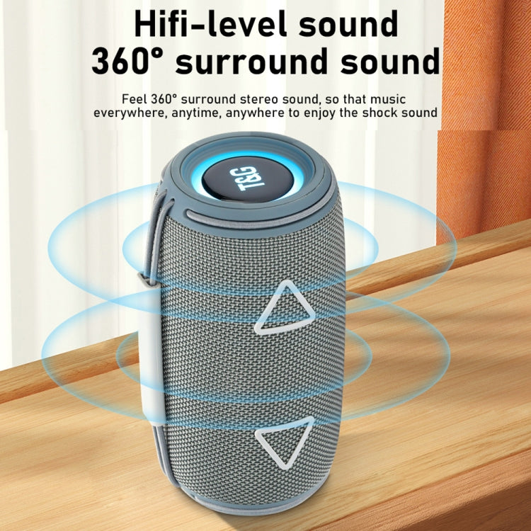 T&G TG-657 Portable Wireless 3D Stereo Subwoofer Bluetooth Speaker Support FM / LED Atmosphere Light(Grey) - free shipping - PMC Jewellery - Order now!