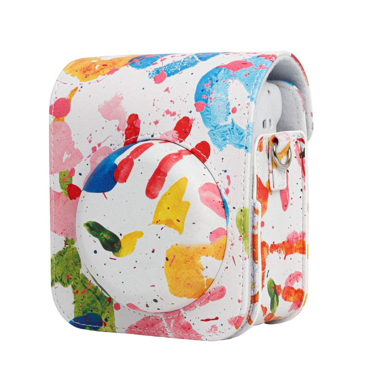 For FUJIFILM instax mini 12 Painted Full Body Leather Case Camera Bag with Strap(Watercolor Palm) - Leather Bag by PMC TechLife | Online Shopping South Africa | PMC TechLife | Buy Now Pay Later Mobicred
