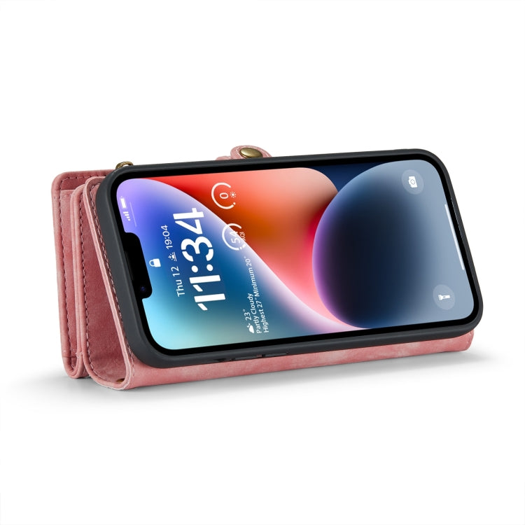 For iPhone 15 Plus CaseMe 008 Detachable Multifunctional Leather Phone Case(Pink) - free shipping - PMC Jewellery - Order now!