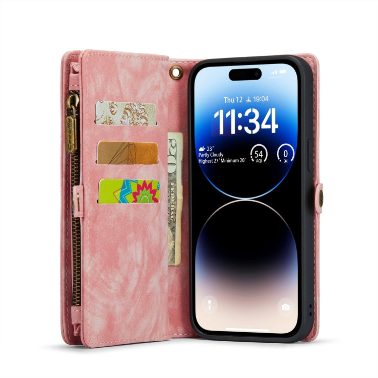 For iPhone 15 Pro CaseMe 008 Detachable Multifunctional Leather Phone Case(Pink) - iPhone 15 Pro Cases by CaseMe | Online Shopping South Africa | PMC Jewellery | Buy Now Pay Later Mobicred