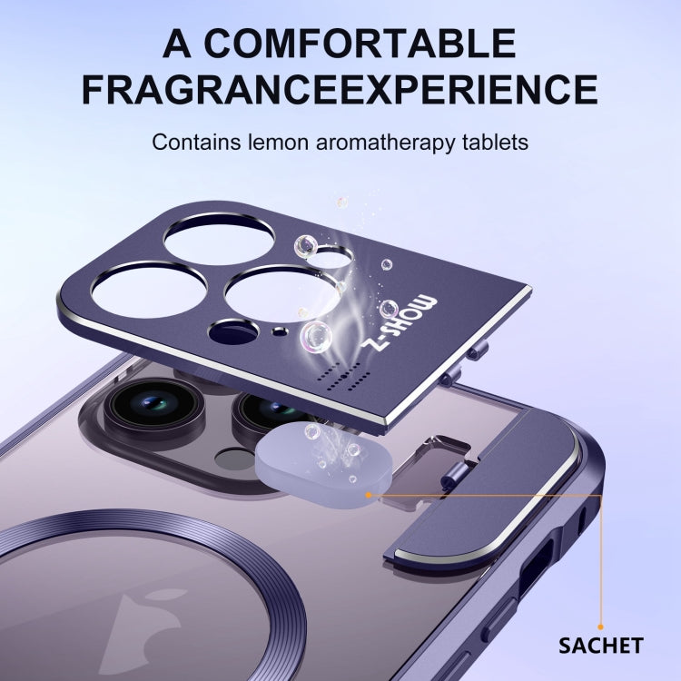 For iPhone 15 Plus Aromatherapy Holder Single-sided MagSafe Magnetic Phone Case(Purple) - iPhone 15 Plus Cases by PMc TechLife | Online Shopping South Africa | PMc TechLife | Buy Now Pay Later Mobicred