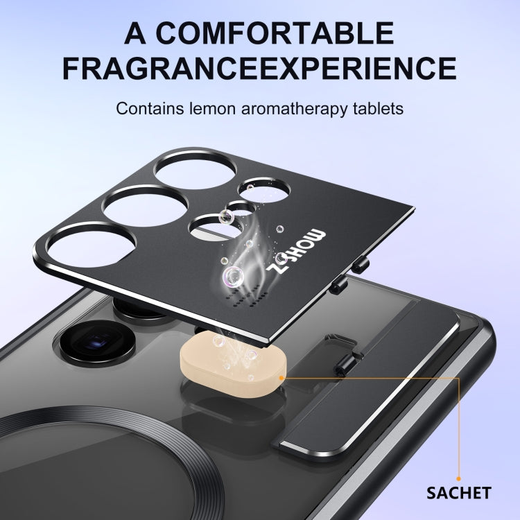 For Samsung Galaxy S22 Ultra 5G Aromatherapy Holder Single-sided MagSafe Magnetic Phone Case(Black) - Galaxy S22 Ultra 5G Cases by PMC TechLife | Online Shopping South Africa | PMC TechLife