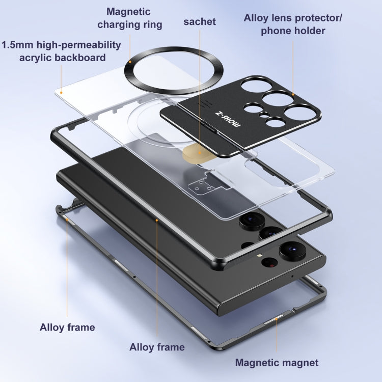 For Samsung Galaxy S21 Ultra 5G Aromatherapy Holder Single-sided MagSafe Magnetic Phone Case(Black) - Galaxy S21 Ultra 5G Cases by PMC TechLife | Online Shopping South Africa | PMC TechLife