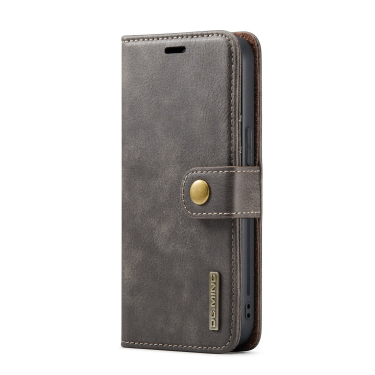 For iPhone 15 Pro DG.MING Crazy Horse Texture Detachable Magnetic Leather Phone Case(Grey) - iPhone 15 Pro Cases by DG.MING | Online Shopping South Africa | PMC Jewellery | Buy Now Pay Later Mobicred