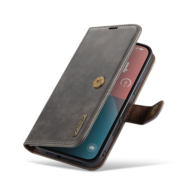 For iPhone 16 Plus DG.MING Crazy Horse Texture Detachable Magnetic Leather Phone Case(Grey) - iPhone 16 Plus Cases by DG.MING | Online Shopping South Africa | PMC Jewellery | Buy Now Pay Later Mobicred