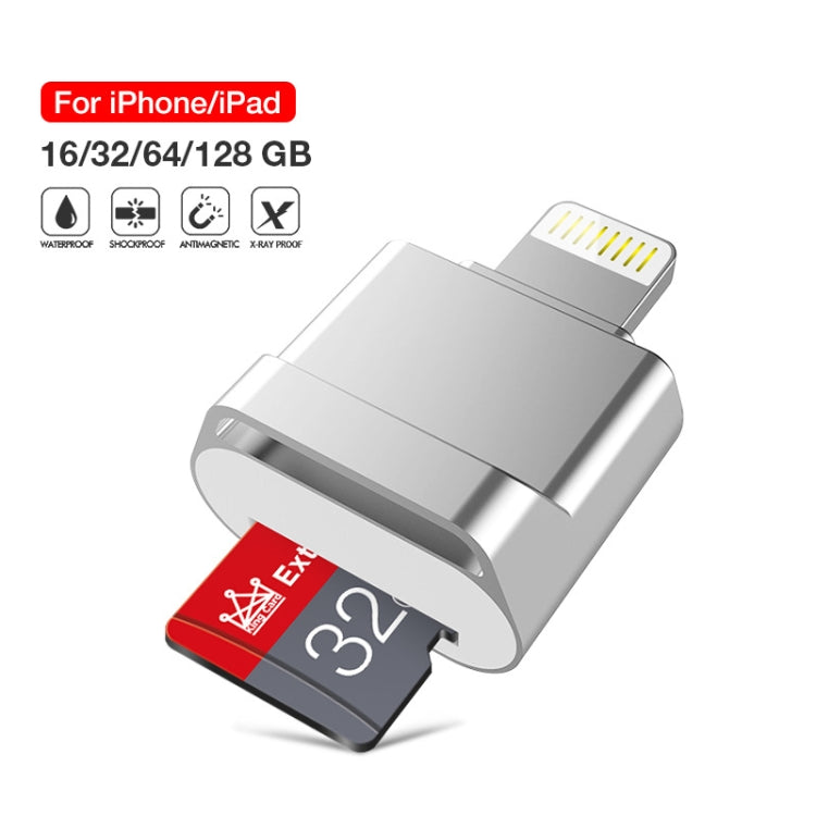 MicroDrive 8pin To TF Card Adapter Mini iPhone & iPad TF Card Reader, Capacity:32GB(Silver) -  by MICRODRIVE | Online Shopping South Africa | PMC Jewellery | Buy Now Pay Later Mobicred