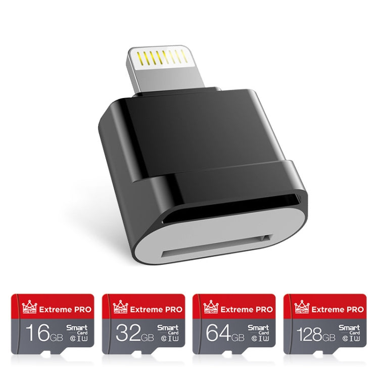 MicroDrive 8pin To TF Card Adapter Mini iPhone & iPad TF Card Reader, Capacity:128GB(Black) -  by MICRODRIVE | Online Shopping South Africa | PMC Jewellery | Buy Now Pay Later Mobicred