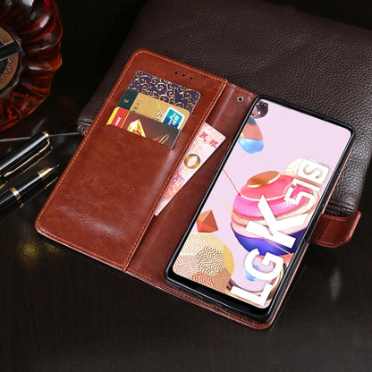 For LG K51S idewei Crazy Horse Texture Horizontal Flip Leather Case with Holder & Card Slots & Wallet(Dark Blue) - LG by idewei | Online Shopping South Africa | PMC Jewellery | Buy Now Pay Later Mobicred