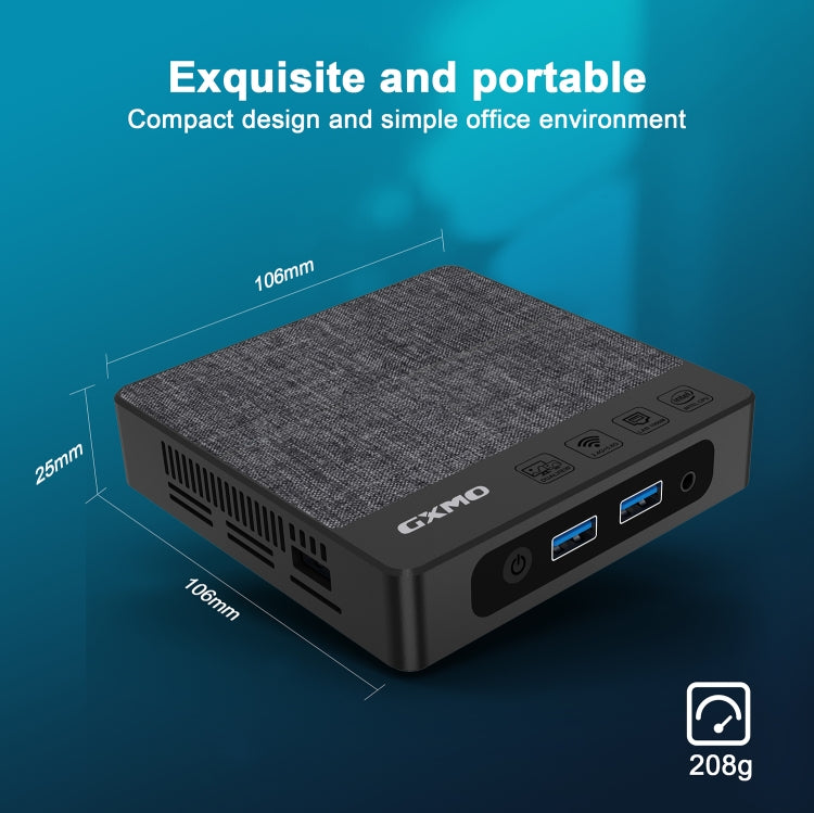 GXMO N42 Windows 11 Intel Gemini Lake N4000 Mini PC NVME SSD WiFi Mini Desktop Computer, Specification:6GB+64GB(Black) - free shipping - PMC Jewellery - Order now!