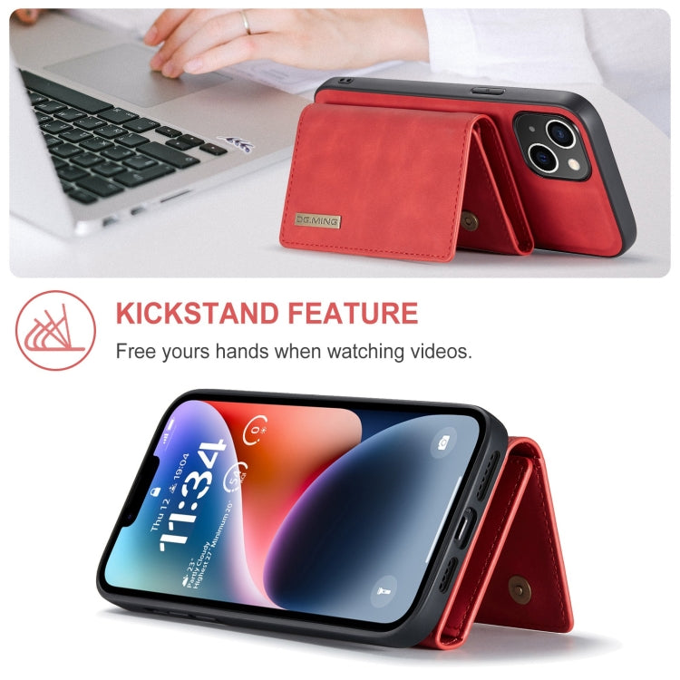For iPhone 15 DG.MING M1 Series 3-Fold Multi Card Wallet Leather Phone Case(Red) - iPhone 15 Cases by DG.MING | Online Shopping South Africa | PMC Jewellery