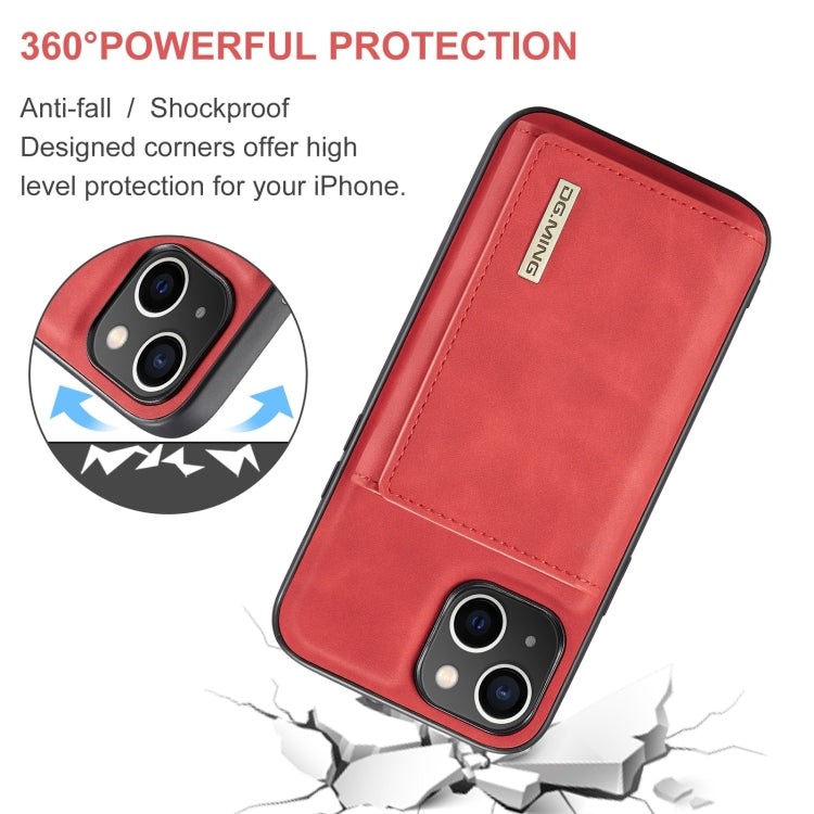 For iPhone 15 DG.MING M1 Series 3-Fold Multi Card Wallet Leather Phone Case(Red) - iPhone 15 Cases by DG.MING | Online Shopping South Africa | PMC TechLife | Buy Now Pay Later Mobicred