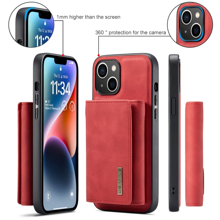 For iPhone 15 DG.MING M1 Series 3-Fold Multi Card Wallet Leather Phone Case(Red) - iPhone 15 Cases by DG.MING | Online Shopping South Africa | PMC TechLife | Buy Now Pay Later Mobicred