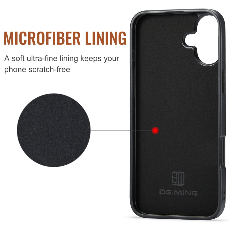 For iPhone 16 DG.MING M1 Series 3-Fold Multi Card Wallet Leather Phone Case(Black) - free shipping - PMC Jewellery - Order now!
