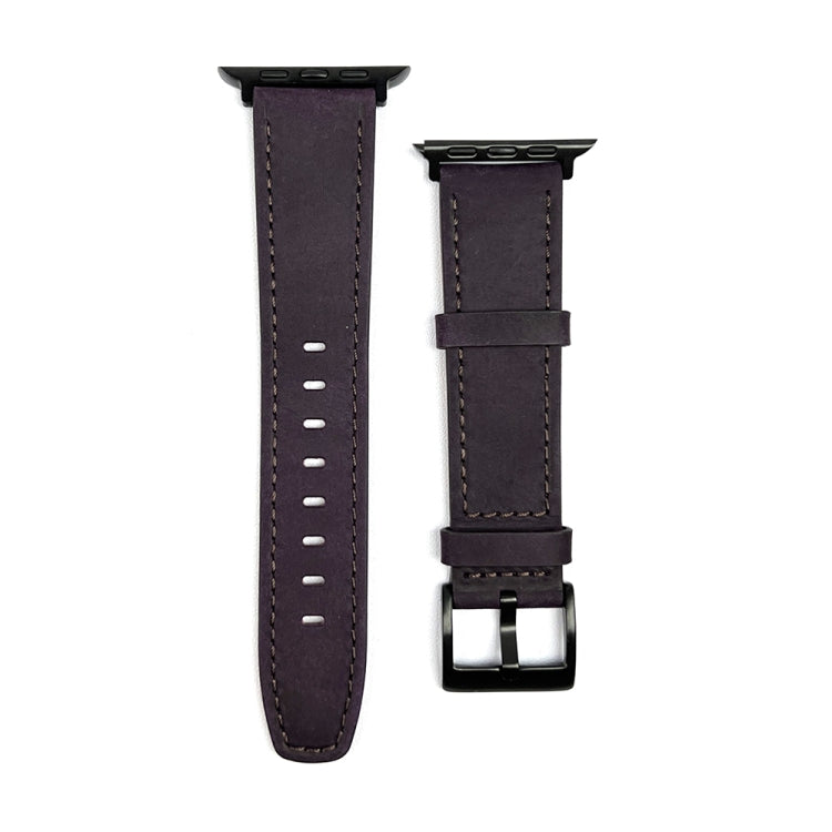 For Apple Watch Ultra 2 49mm Retro Texture Leather Watch Band(Purple) - Watch Bands by PMC TechLife | Online Shopping South Africa | PMC TechLife | Buy Now Pay Later Mobicred