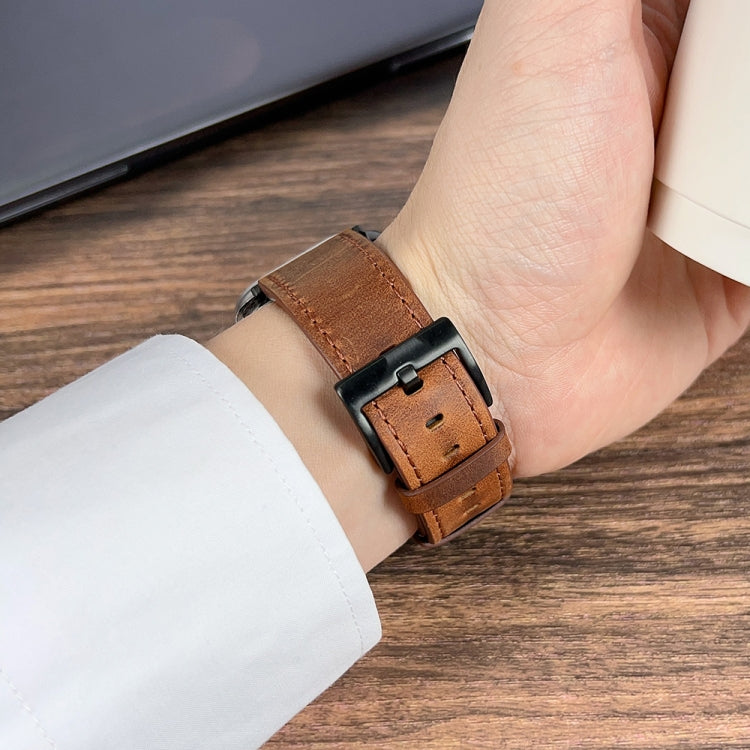 For Apple Watch Ultra 49mm Retro Texture Leather Watch Band(Purple) - Watch Bands by PMC TechLife | Online Shopping South Africa | PMC TechLife | Buy Now Pay Later Mobicred
