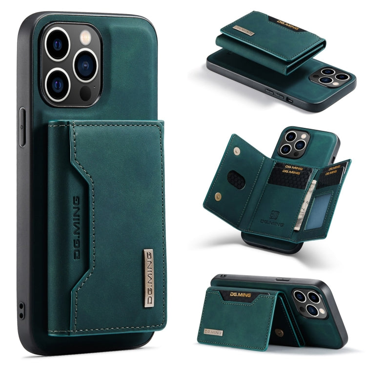 For iPhone 15 Pro DG.MING M2 Series 3-Fold Card Bag Wallet Leather Phone Case(Green) - free shipping - PMC Jewellery - Order now!