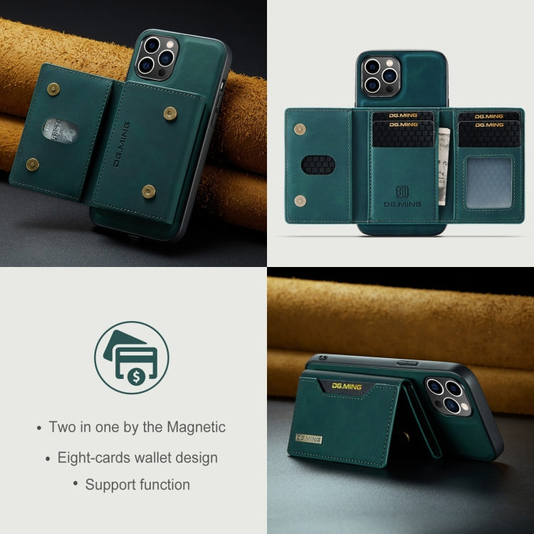 For iPhone 15 Pro DG.MING M2 Series 3-Fold Card Bag Wallet Leather Phone Case(Green) - free shipping - PMC Jewellery - Order now!