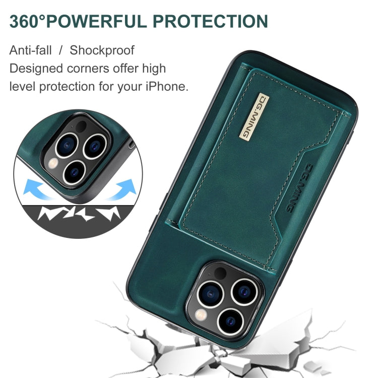 For iPhone 15 Pro DG.MING M2 Series 3-Fold Card Bag Wallet Leather Phone Case(Green) - free shipping - PMC Jewellery - Order now!