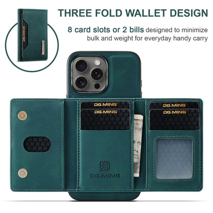 For iPhone 16 Pro Max DG.MING M2 Series 3-Fold Card Bag Wallet Leather Phone Case(Green) - iPhone 16 Pro Max Cases by DG.MING | Online Shopping South Africa | PMC Jewellery | Buy Now Pay Later Mobicred