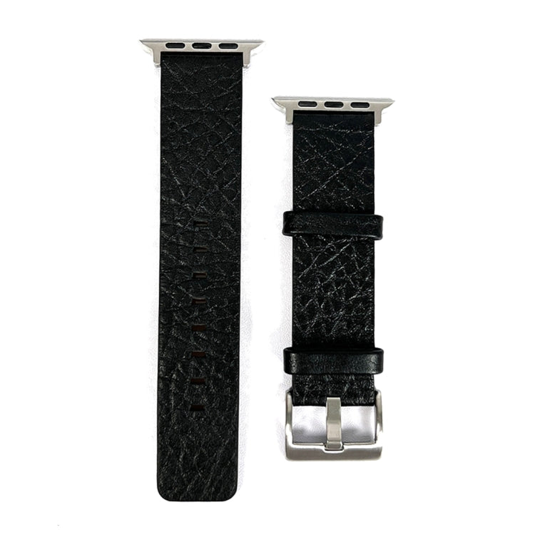 For Apple Watch Ultra 49mm Buffalo Leather Watch Band(Black) - Watch Bands by PMC TechLife | Online Shopping South Africa | PMC TechLife | Buy Now Pay Later Mobicred