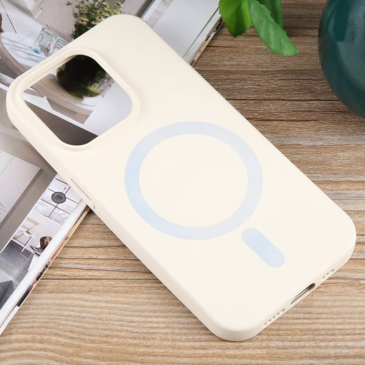 For iPhone 14 Pro MagSafe Liquid Silicone Phone Case(White) - iPhone 14 Pro Cases by PMC TechLife | Online Shopping South Africa | PMC TechLife