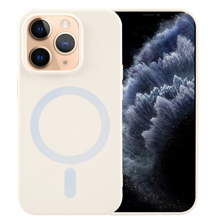 For iPhone 11 Pro Max MagSafe Liquid Silicone Phone Case(White) - iPhone 11 Pro Max Cases by PMC TechLife | Online Shopping South Africa | PMC TechLife
