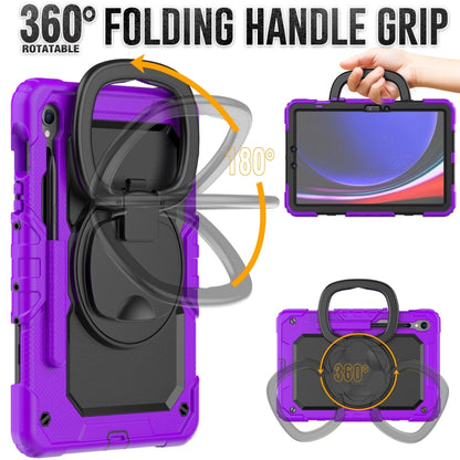 For Samsung Galaxy Tab S9 D Type Silicone Hybrid PC Tablet Case with Handle Holder(Purple) - Galaxy Tab S9 Cases by PMC Jewellery | Online Shopping South Africa | PMC Jewellery | Buy Now Pay Later Mobicred