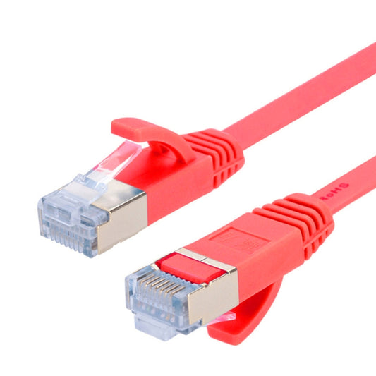 10m Gold Plated Head CAT7 High Speed 10Gbps Ultra-thin Flat Ethernet RJ45 Network LAN Cable(Red) - Lan Cable and Tools by PMC Jewellery | Online Shopping South Africa | PMC Jewellery | Buy Now Pay Later Mobicred