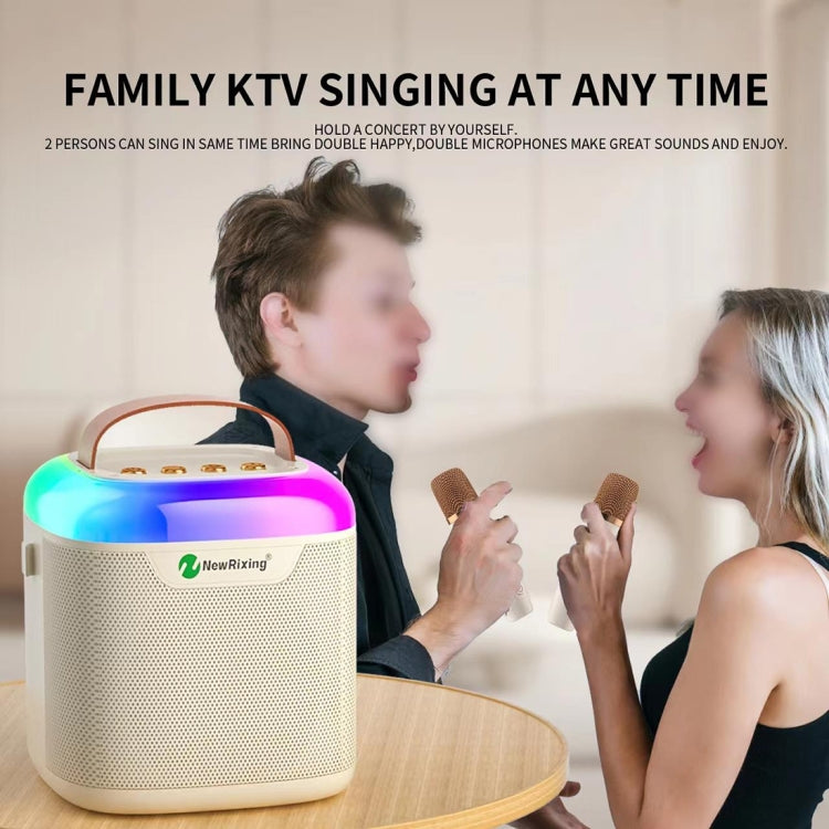 New RiXing NR8805 TWS Portable Smart Bluetooth Speaker with RGB Lighting(Beige) - free shipping - PMC Jewellery - Order now!
