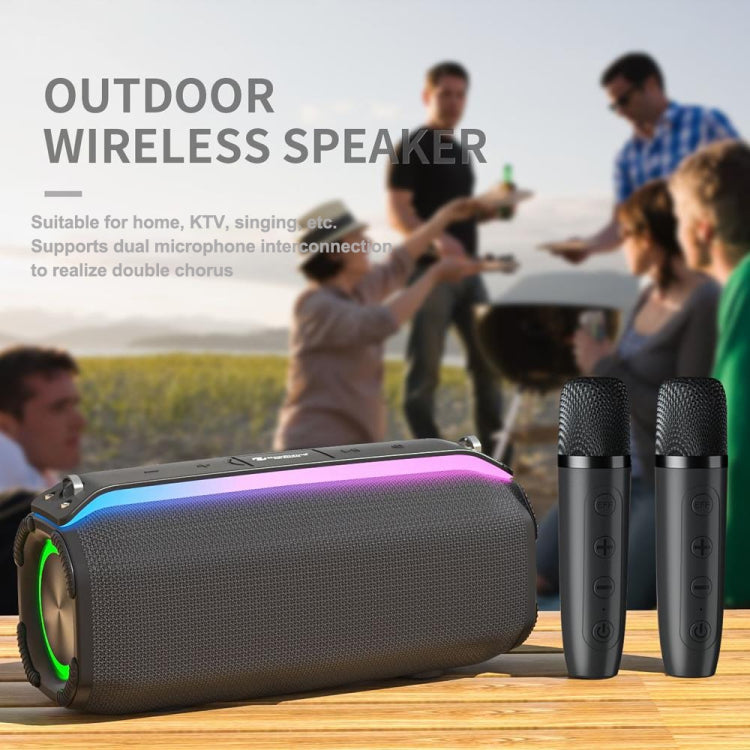 New RiXing NR8809 20W Outdoor Portable TWS Smart Wireless Bluetooth Speaker, Style:Single Mic(Blue) - free shipping - PMC Jewellery - Order now!