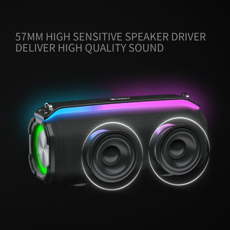 New RiXing NR8809 20W Outdoor Portable TWS Smart Wireless Bluetooth Speaker, Style:Dual Mic(Grey) - free shipping - PMC Jewellery - Order now!