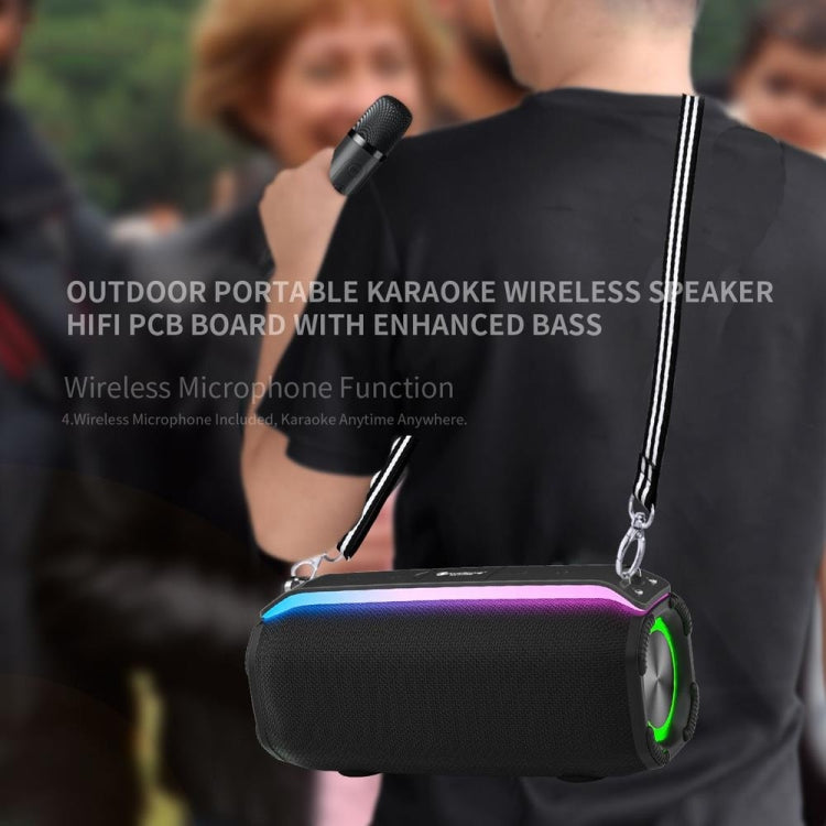 New RiXing NR8809 20W Outdoor Portable TWS Smart Wireless Bluetooth Speaker, Style:Single Mic(Red) - free shipping - PMC Jewellery - Order now!
