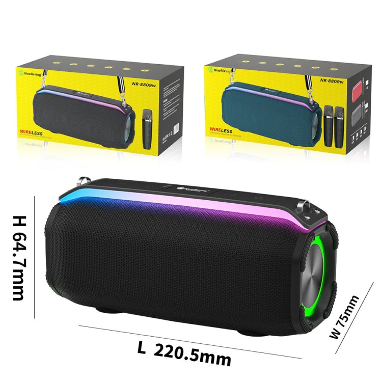New RiXing NR8809 20W Outdoor Portable TWS Smart Wireless Bluetooth Speaker, Style:Single Mic(Grey) - free shipping - PMC Jewellery - Order now!