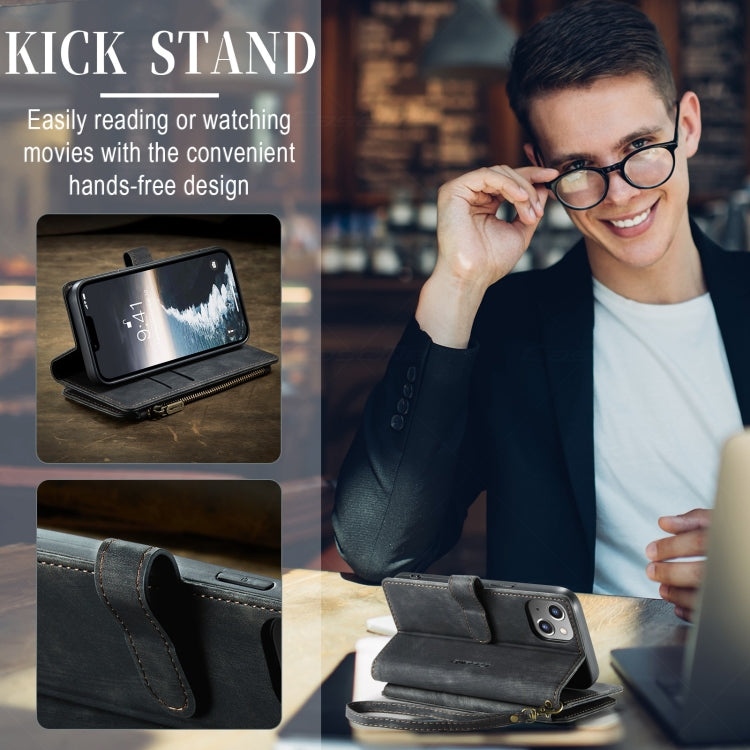 For iPhone 15 Plus CaseMe C30 Multifunctional Leather Phone Case(Black) - free shipping - PMC Jewellery - Order now!