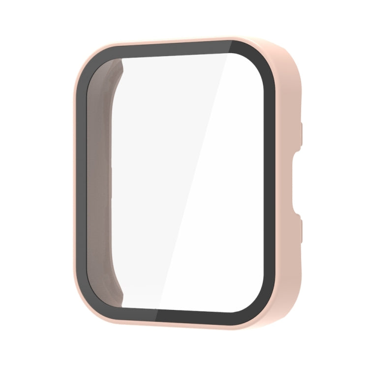 For Amazfit Bip 5 PC + Tempered Film Integrated Watch Protective Case(Pink) - Watch Cases by PMC TechLife | Online Shopping South Africa | PMC TechLife | Buy Now Pay Later Mobicred