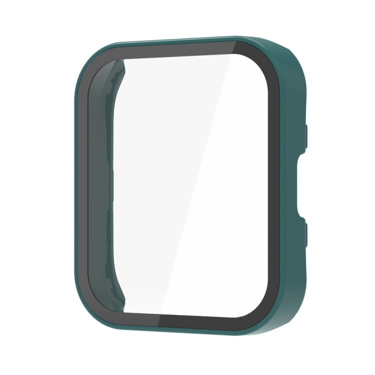 For Amazfit Bip 5 PC + Tempered Film Integrated Watch Protective Case(Dark Green) - Watch Cases by PMC TechLife | Online Shopping South Africa | PMC TechLife | Buy Now Pay Later Mobicred