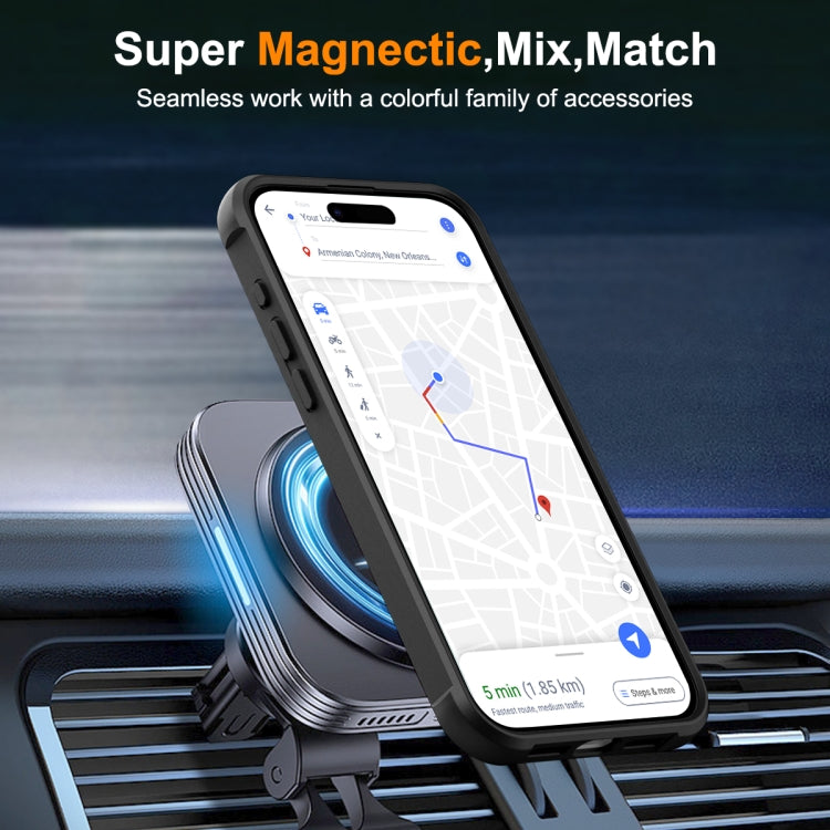 For iPhone 15 Pro Max MagSafe Magnetic Rotating Holder Phone Case(Black) - free shipping - PMC TechLife - Order now!