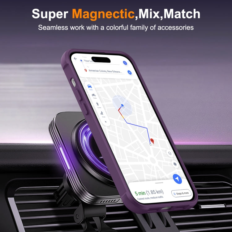 For iPhone 14 Pro MagSafe Magnetic Rotating Holder Phone Case(Purple) - iPhone 14 Pro Cases by PMC TechLife | Online Shopping South Africa | PMC TechLife
