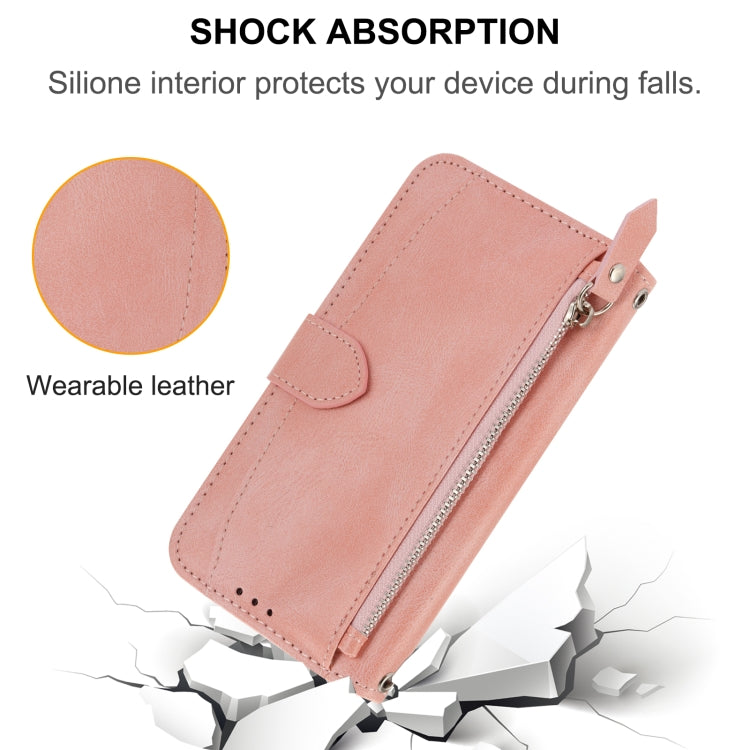 For iPhone 16 Pro Max Oil Skin Zipper Wallet Leather Phone Case(Pink) - free shipping - PMC TechLife - Order now!