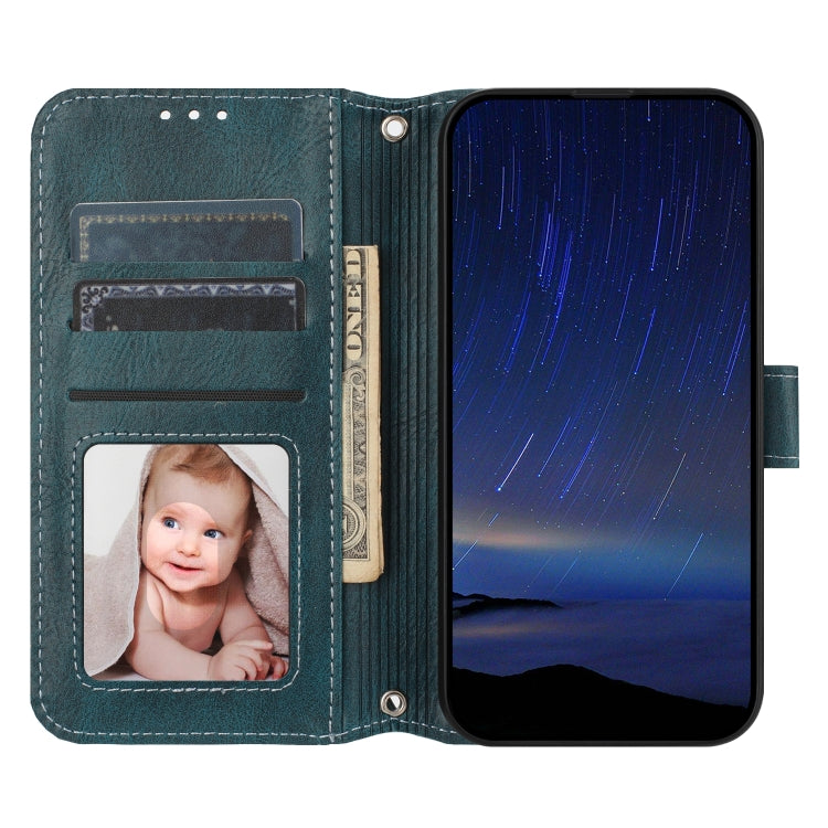 For iPhone 16e Oil Skin Zipper Wallet Leather Phone Case(Blue) - iPhone 16e Cases by PMC TechLife | Online Shopping South Africa | PMC TechLife | Buy Now Pay Later Mobicred