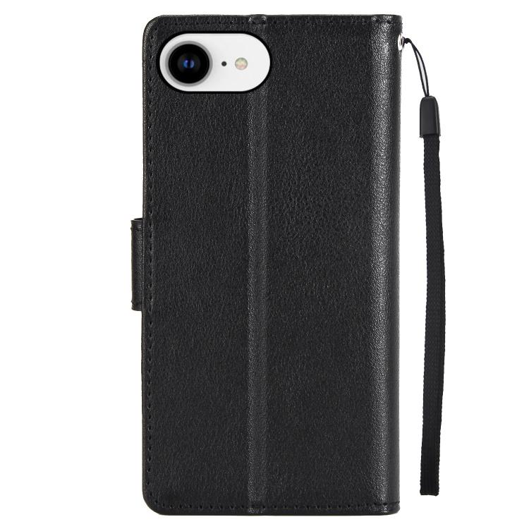 For iPhone 16e Multifunctional Horizontal Flip Leather Phone Case with Three Card Slots(Black) - iPhone 16e Cases by PMC TechLife | Online Shopping South Africa | PMC TechLife | Buy Now Pay Later Mobicred
