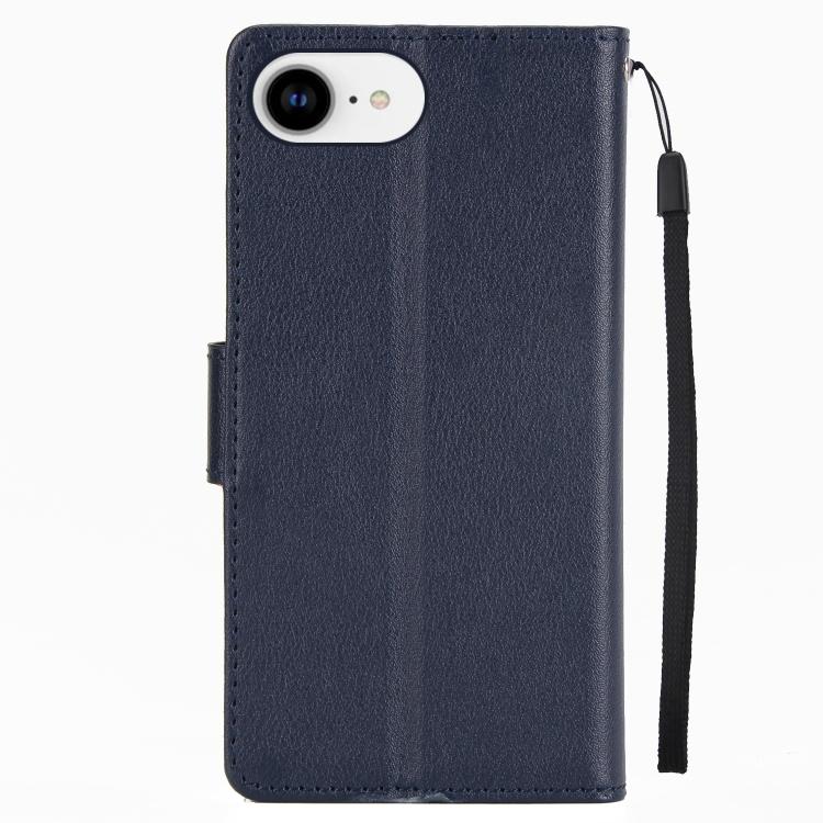 For iPhone 16e Multifunctional Horizontal Flip Leather Phone Case with Three Card Slots(Blue) - iPhone 16e Cases by PMC TechLife | Online Shopping South Africa | PMC TechLife | Buy Now Pay Later Mobicred
