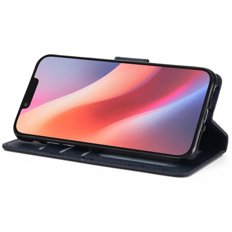 For iPhone 16e Multifunctional Horizontal Flip Leather Phone Case with Three Card Slots(Blue) - iPhone 16e Cases by PMC TechLife | Online Shopping South Africa | PMC TechLife | Buy Now Pay Later Mobicred