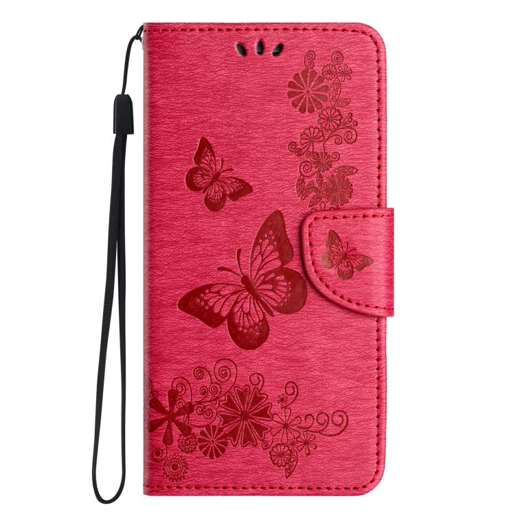 For iPhone 16e Butterfly Embossed Flip Leather Phone Case(Red) - iPhone 16e Cases by PMC TechLife | Online Shopping South Africa | PMC TechLife | Buy Now Pay Later Mobicred