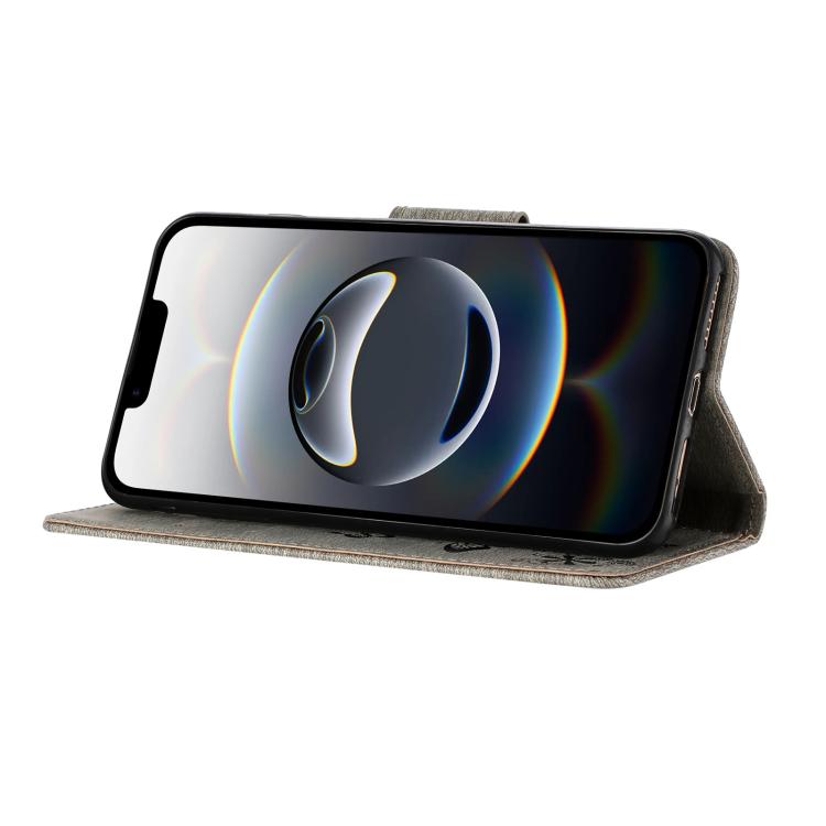 For iPhone 16e Butterfly Embossed Flip Leather Phone Case(Grey) - iPhone 16e Cases by PMC TechLife | Online Shopping South Africa | PMC TechLife | Buy Now Pay Later Mobicred