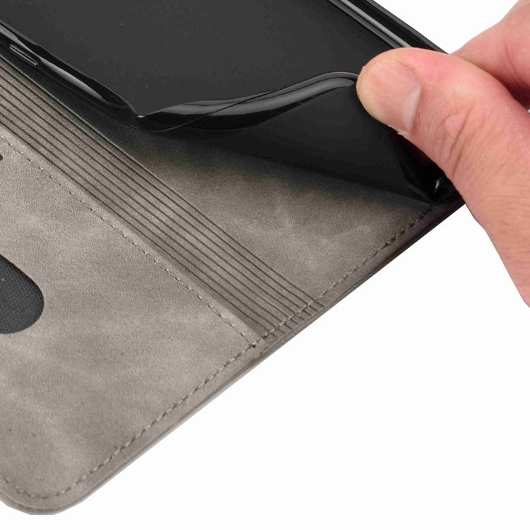 For iPhone 16 Pro Max Skin Feel Splicing Leather Phone Case(Grey) - iPhone 16 Pro Max Cases by PMC TechLife | Online Shopping South Africa | PMC TechLife | Buy Now Pay Later Mobicred